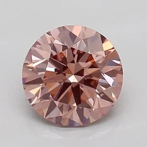 0.62ct ROUND Fancy Intense Brownish Pink VS1 Coloured Lab diamond