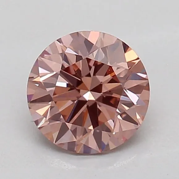 0.62ct ROUND Fancy Intense Brownish Pink VS1 Coloured Lab diamond