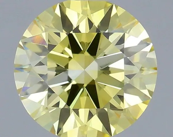 0.47ct ROUND Fancy Yellow VVS2 Coloured Lab diamond