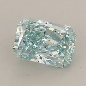 0.95ct RADIANT Fancy Vivid Greenish Blue VS1 Coloured Lab diamond