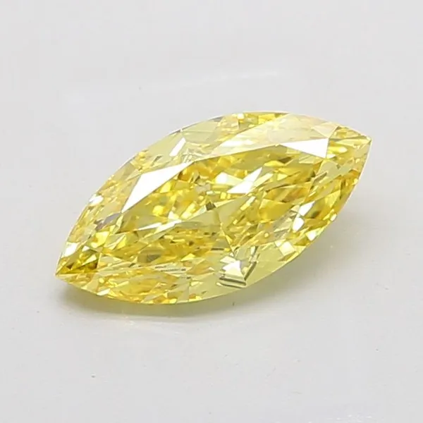 2.08ct MARQUISE Fancy Vivid Yellow VVS2 Coloured Lab diamond