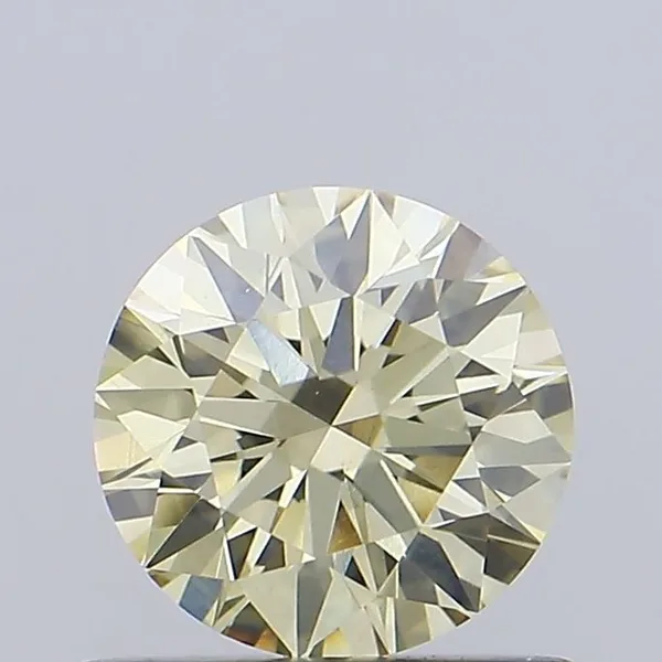 0.76ct ROUND Fancy Light Yellow VVS2 Coloured Lab diamond