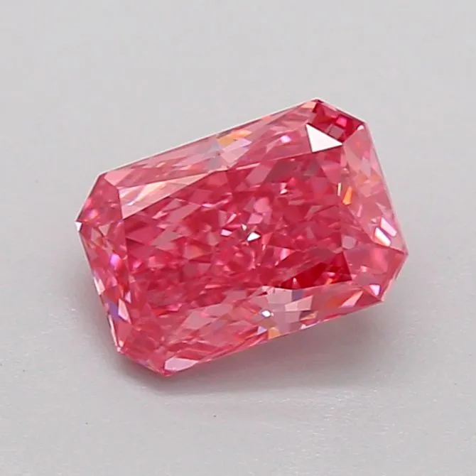 1.06ct RADIANT Fancy Vivid Reddish Pink VS1 Coloured Lab diamond