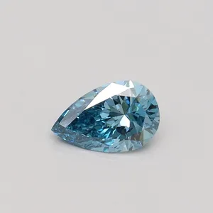 0.36ct PEAR Fancy Vivid Blue VS2 Coloured Lab diamond