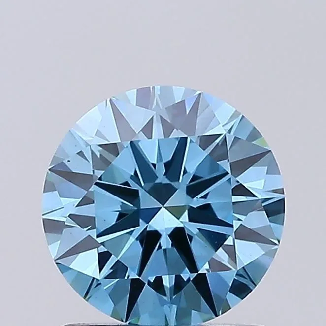 1.13ct ROUND Fancy Vivid Blue VS1 Coloured Lab diamond