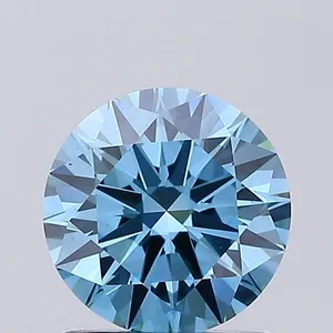 1.13ct ROUND Fancy Vivid Blue VS1 Coloured Lab diamond