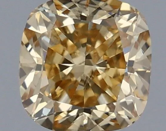 0.4ct CUSHION Fancy Yellow SI1 Coloured Lab diamond