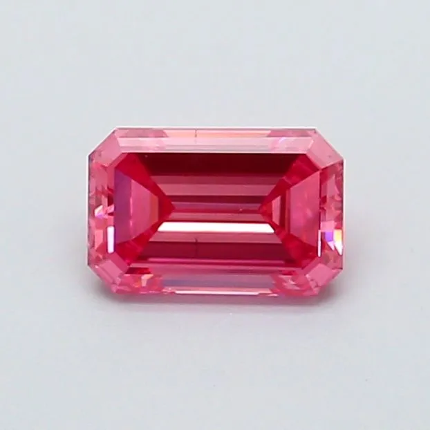 0.69ct EMERALD Fancy Vivid Pink VS2 Coloured Lab diamond