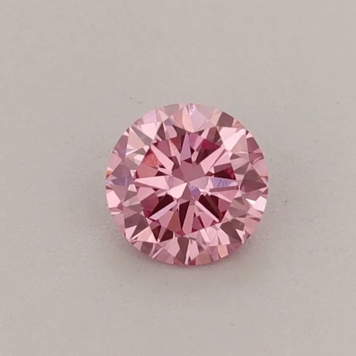 0.33ct ROUND Fancy Vivid Pink VVS2 Coloured Lab diamond