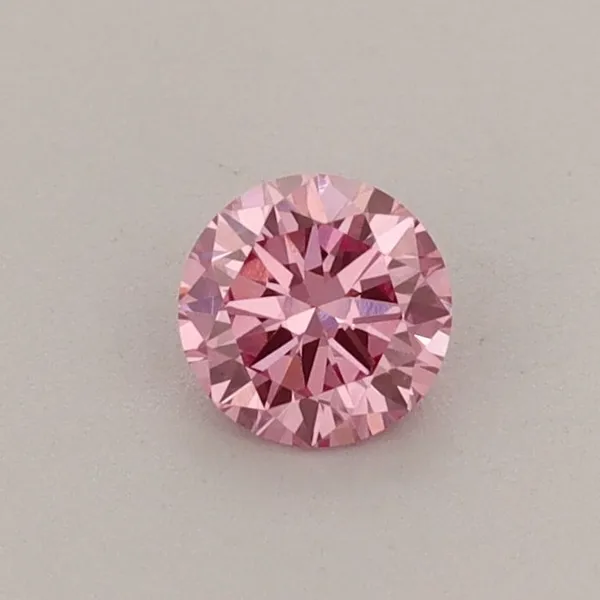 0.33ct ROUND Fancy Vivid Pink VVS2 Coloured Lab diamond