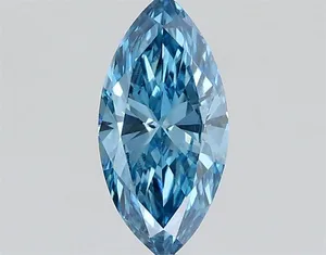 0.4ct MARQUISE Fancy Vivid Blue VVS2 Coloured Lab diamond
