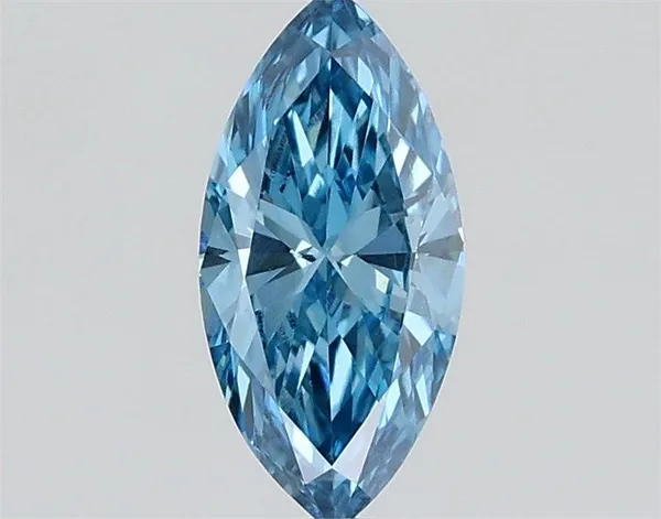 0.4ct MARQUISE Fancy Vivid Blue VVS2 Coloured Lab diamond