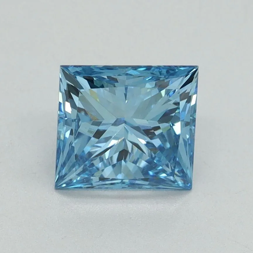 1.51ct PRINCESS Fancy Vivid Blue VS1 Coloured Lab diamond