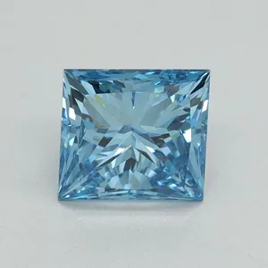 1.51ct PRINCESS Fancy Vivid Blue VS1 Coloured Lab diamond
