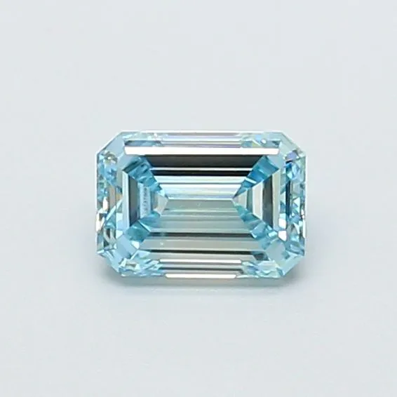 0.52ct EMERALD Fancy Intense Blue VVS2 Coloured Lab diamond