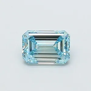 0.52ct EMERALD Fancy Intense Blue VVS2 Coloured Lab diamond