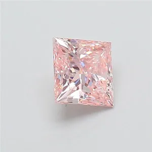 1.07ct PRINCESS Fancy Intense Pink VS2 Coloured Lab diamond