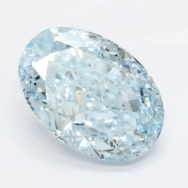 1ct OVAL Fancy Vivid Blue SI1 Coloured Lab diamond