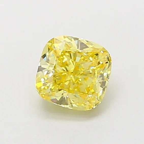 1ct CUSHION Fancy Vivid Yellow VS1 Coloured Lab diamond