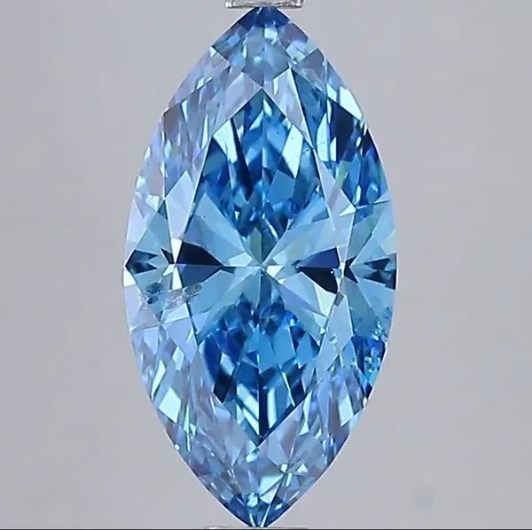 3.07ct MARQUISE Fancy Vivid Blue SI1 Coloured Lab diamond