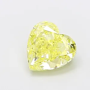 1.73ct HEART Fancy Yellow VS1 Coloured Lab diamond