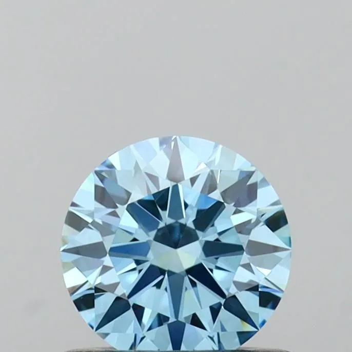 0.53ct ROUND Fancy Vivid Blue VVS2 Coloured Lab diamond