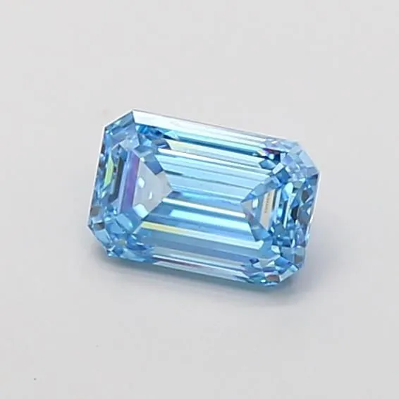 1.11ct EMERALD Fancy Vivid Blue VVS2 Coloured Lab diamond