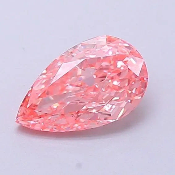 0.59ct PEAR Fancy Vivid Pink VS1 Coloured Lab diamond