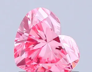 0.9ct HEART Fancy Vivid Pink VVS2 Coloured Lab diamond