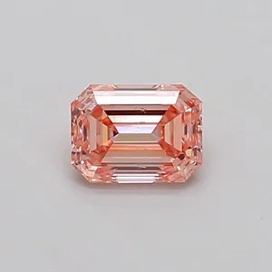 0.32ct EMERALD Fancy Intense Pink SI1 Coloured Lab diamond