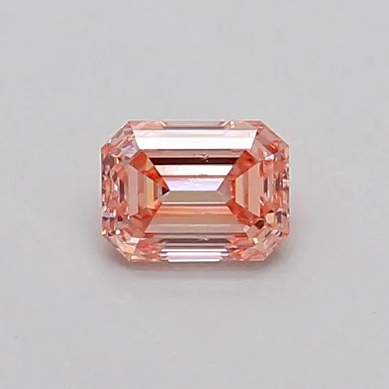 0.32ct EMERALD Fancy Intense Pink SI1 Coloured Lab diamond