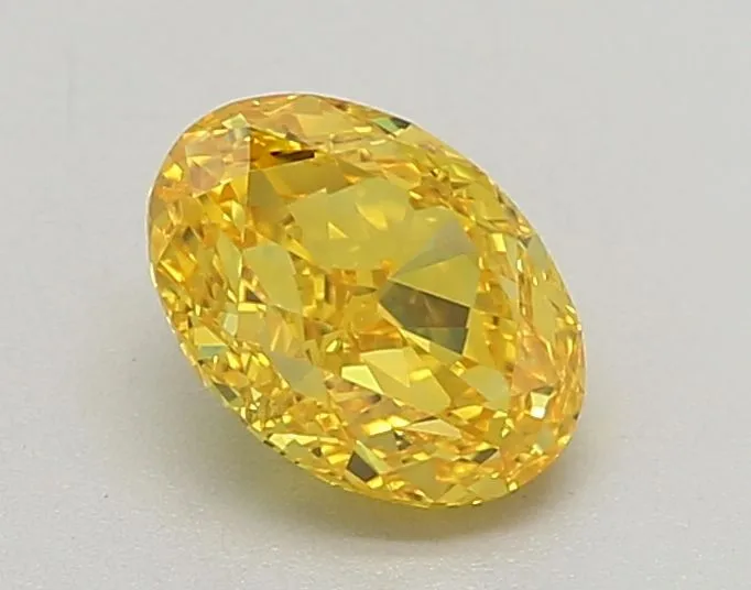 1.09ct OVAL Fancy Vivid Yellow VVS2 Coloured Lab diamond