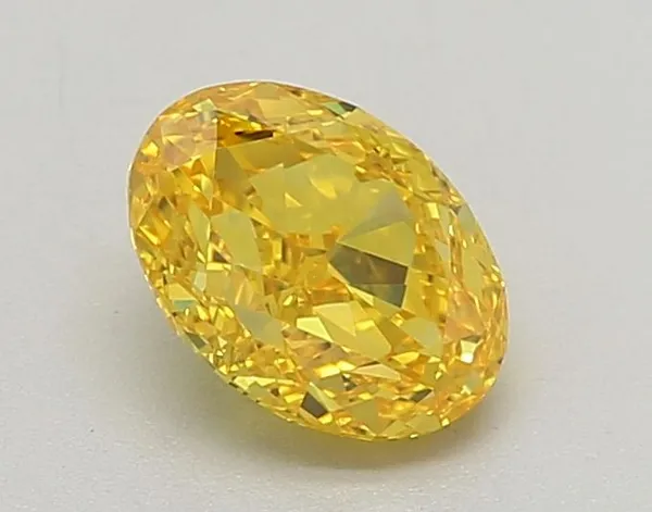 1.09ct OVAL Fancy Vivid Yellow VVS2 Coloured Lab diamond