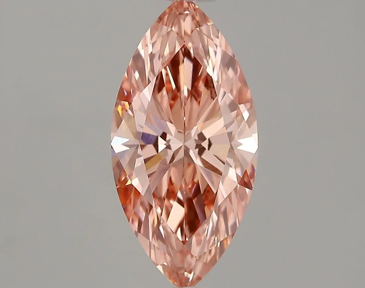 1.52ct MARQUISE Fancy Vivid Pink VVS2 Coloured Lab diamond