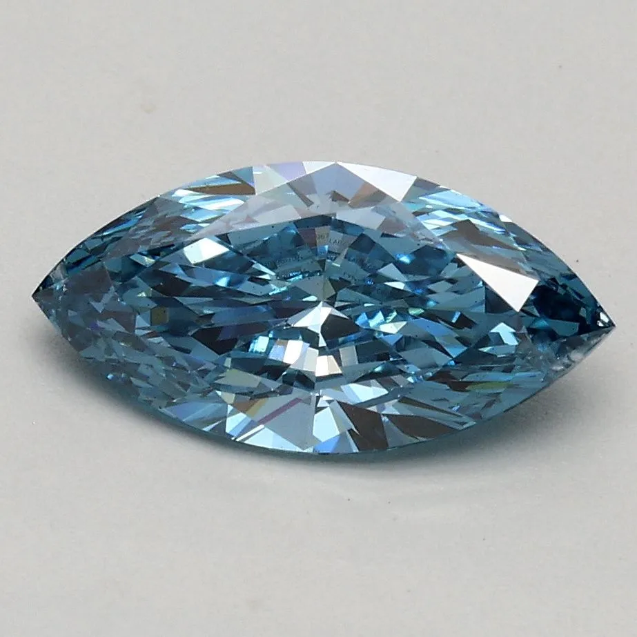1.00ct MARQUISE Fancy Vivid Blue SI1 Coloured Lab diamond