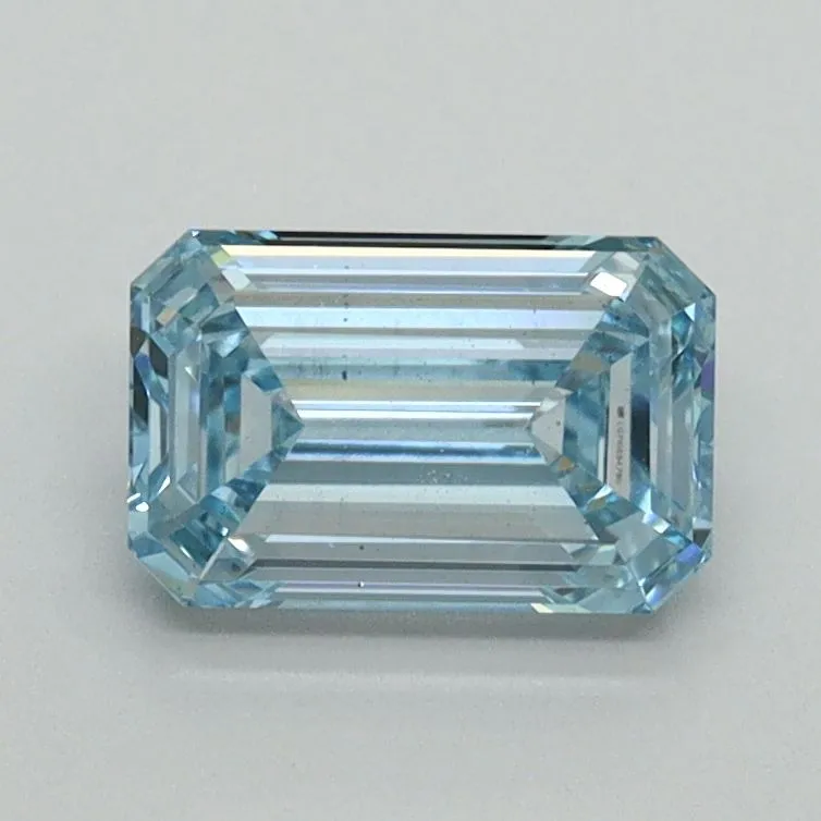1.03ct EMERALD Fancy Intense Blue VS2 Coloured Lab diamond