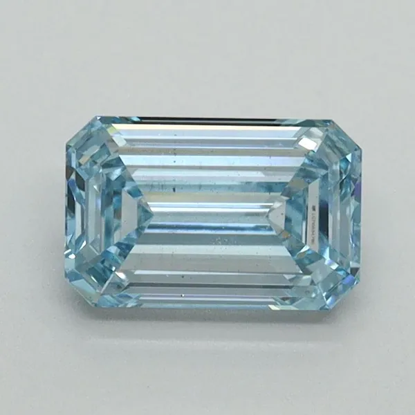 1.03ct EMERALD Fancy Intense Blue VS2 Coloured Lab diamond