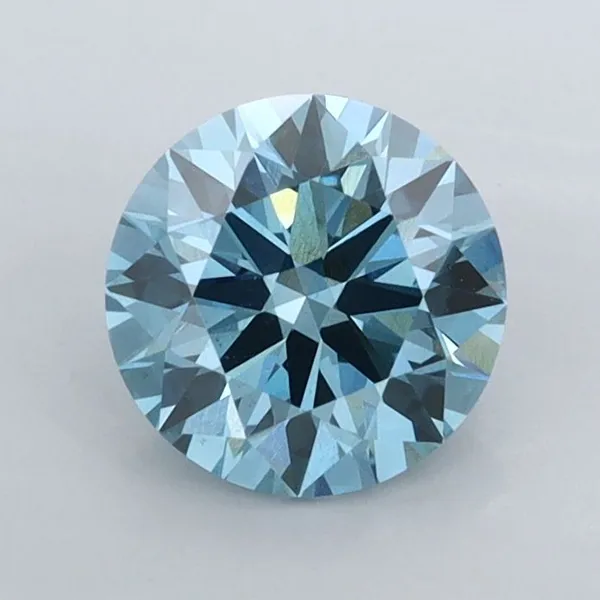 1.01ct ROUND Fancy Vivid Blue VS1 Coloured Lab diamond