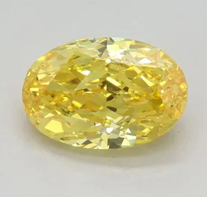 0.71ct OVAL Fancy Vivid Yellow VS1 Coloured Lab diamond