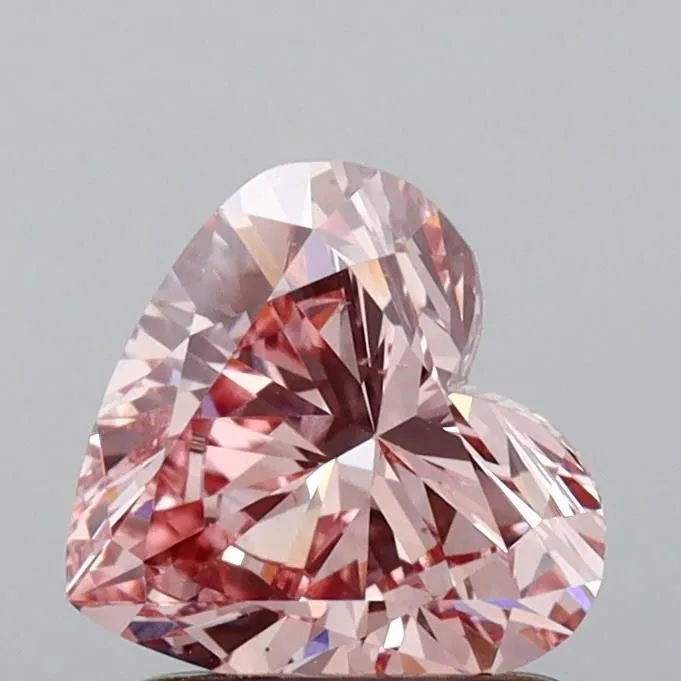 1.09ct HEART Fancy Intense Pink VS2 Coloured Lab diamond