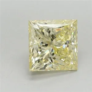 1.6ct PRINCESS Fancy Yellow VVS2 Coloured Lab diamond