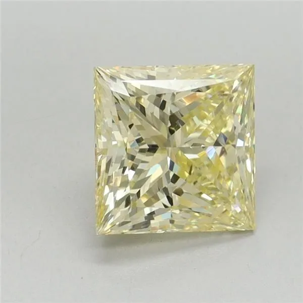 1.6ct PRINCESS Fancy Yellow VVS2 Coloured Lab diamond