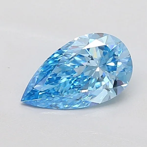 0.97ct PEAR Fancy Vivid Blue VS2 Coloured Lab diamond
