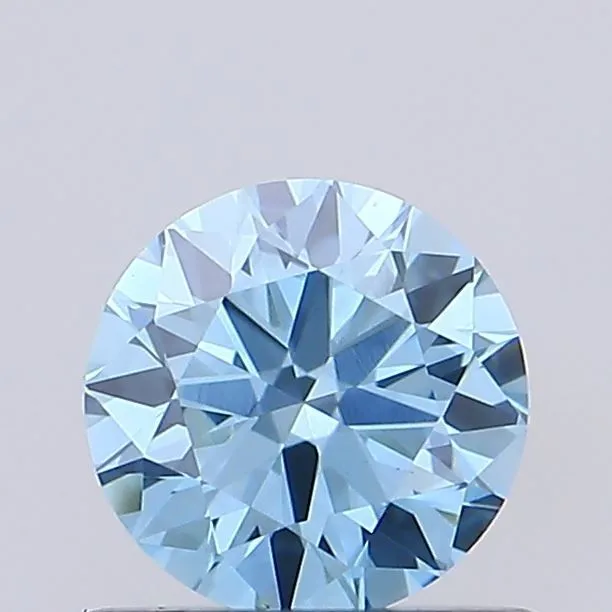 0.59ct ROUND Fancy Vivid Blue VVS2 Coloured Lab diamond