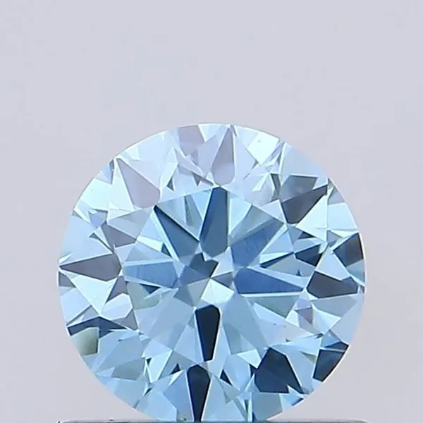 0.59ct ROUND Fancy Vivid Blue VVS2 Coloured Lab diamond