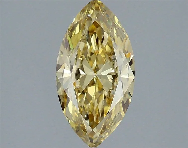 1.30ct MARQUISE Fancy Intense Yellow VVS2 Coloured Lab diamond