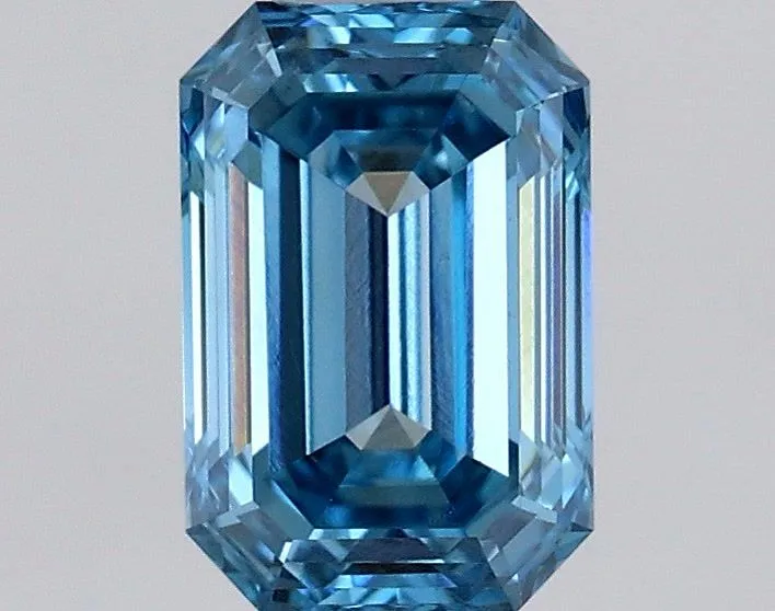 0.57ct EMERALD Fancy Vivid Blue VS1 Coloured Lab diamond