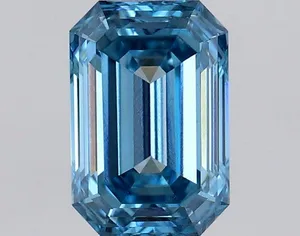 0.57ct EMERALD Fancy Vivid Blue VS1 Coloured Lab diamond