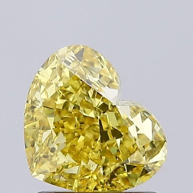 1.53ct HEART Fancy Intense Yellow SI1 Coloured Lab diamond