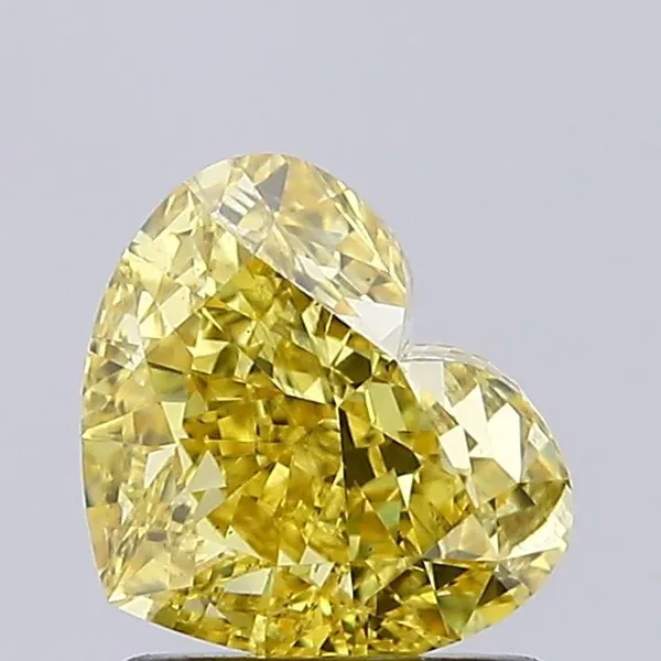 1.53ct HEART Fancy Intense Yellow SI1 Coloured Lab diamond
